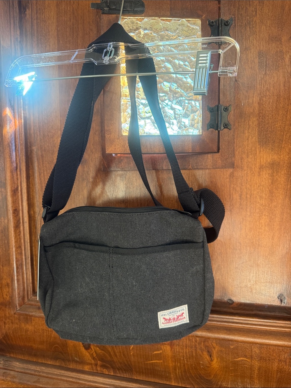 Levi's Black Canvas Messenger Crossbody Bag